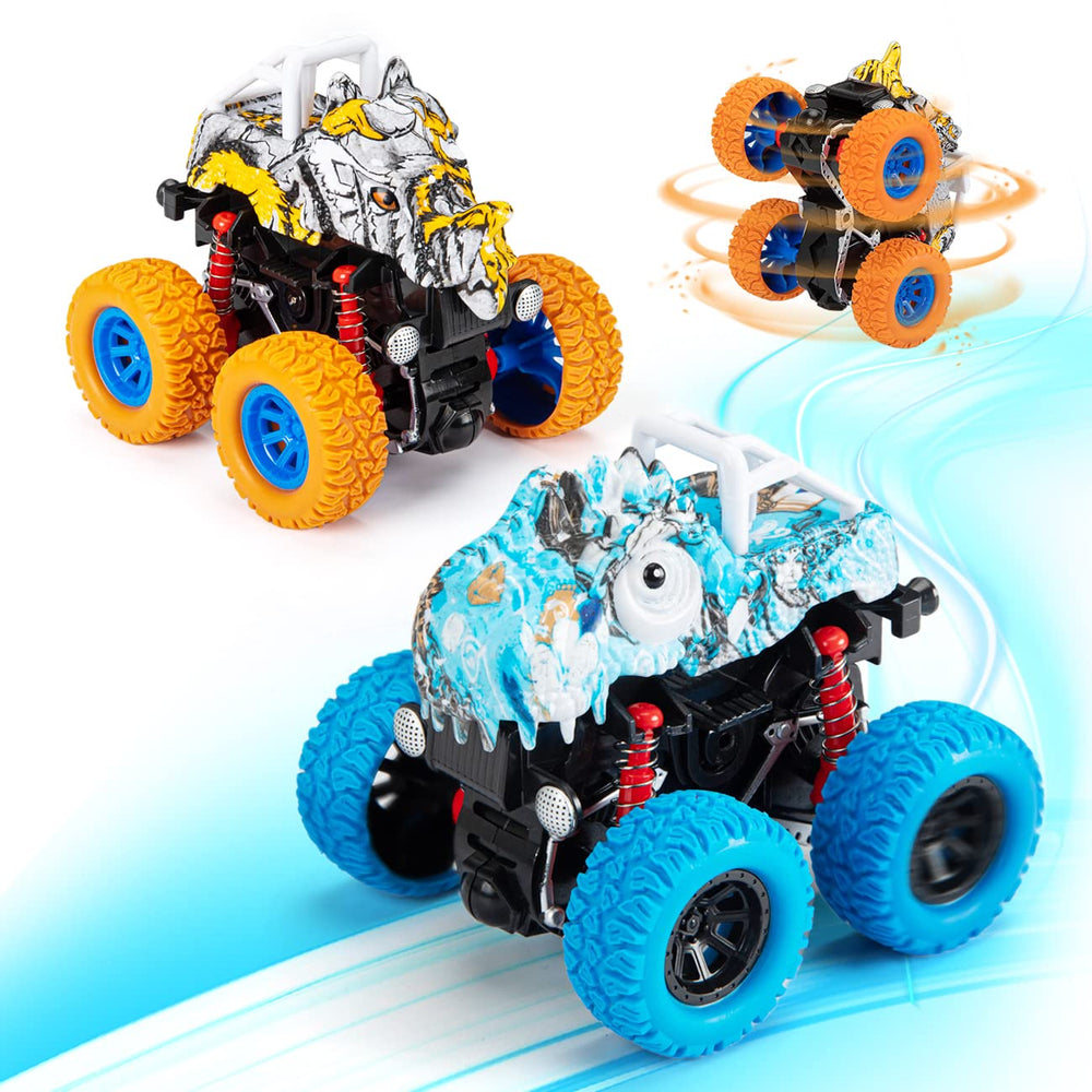 LOD BY dinosaur trucks two-pack front view encouraging imaginative play