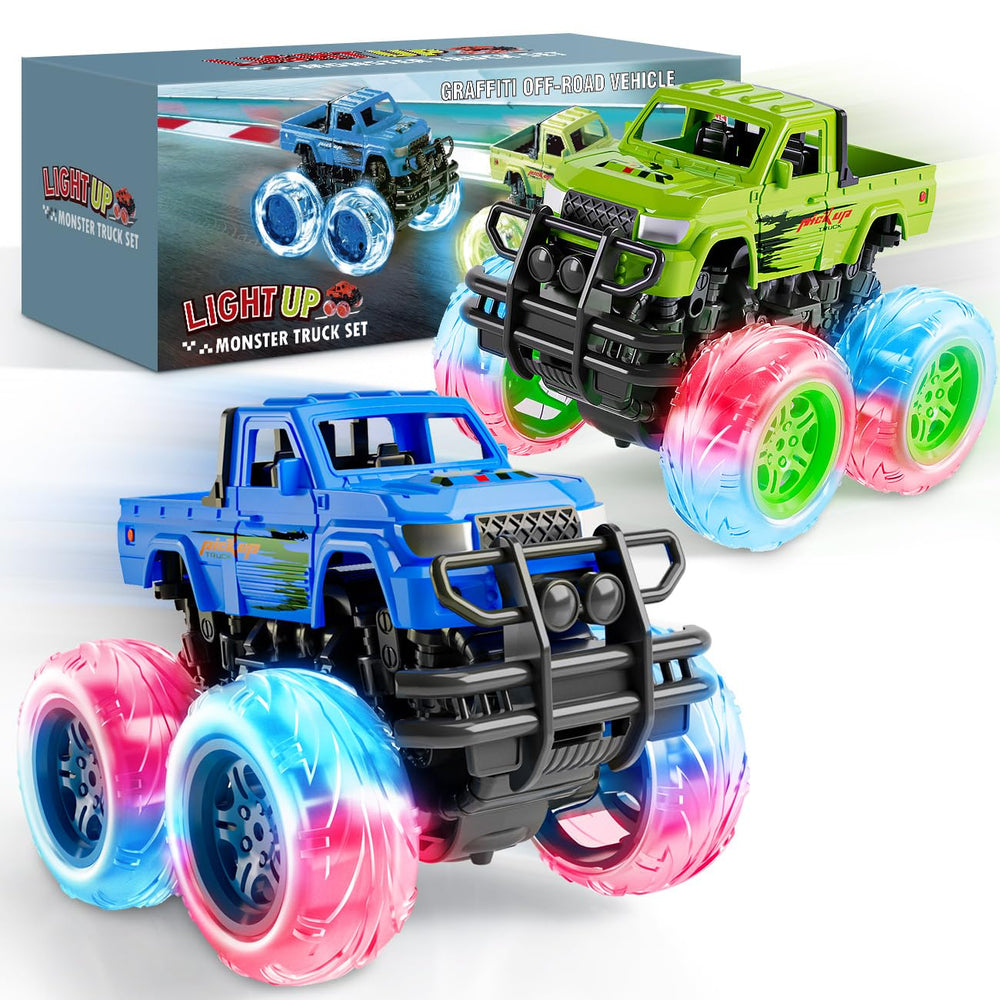 LOD BY Monster Trucks push-go action for toddlers builds coordination and active play.