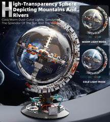 Lodikisbay Space Station Globe highlights docking-module for imaginative play sessions.