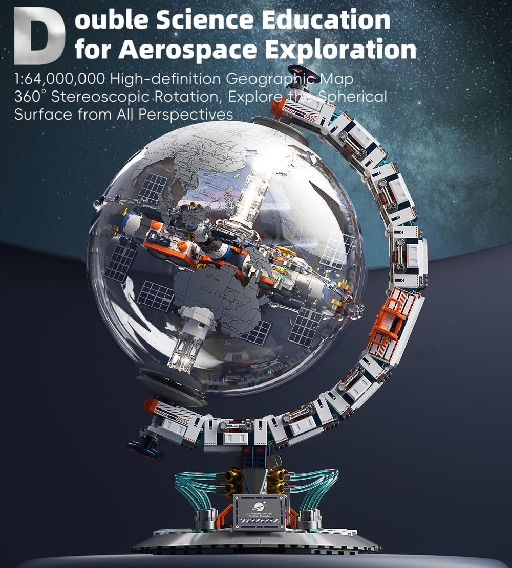 Lodikisbay Space Station Globe uses warm and cool lighting for ambiance.