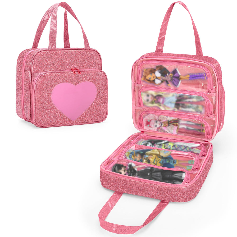 LoDrid doll case with six clear pockets for Monster High display and storage.