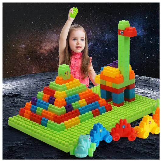 LOGBAY 177-piece baseplate block set for toddlers inspires imaginative building.