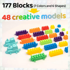 LOGBAY 2x2 square bricks for easy grip and stacking.