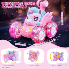 LED lights on Logth Unicorn RC Car for nighttime magic.