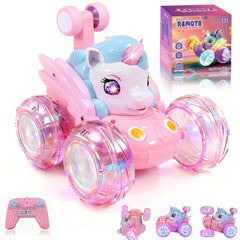 Logth Unicorn RC Car in pink with glitter horn for imaginative play.