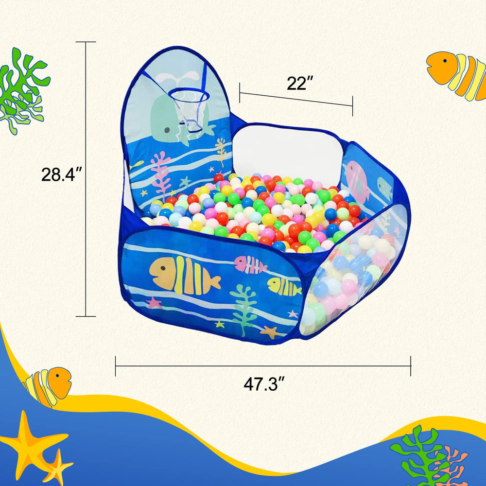 LOJETON Pop-up play tent with ocean pattern invites imaginative indoor or outdoor play
