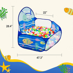 LOJETON Pop-up play tent with ocean pattern invites imaginative indoor or outdoor play