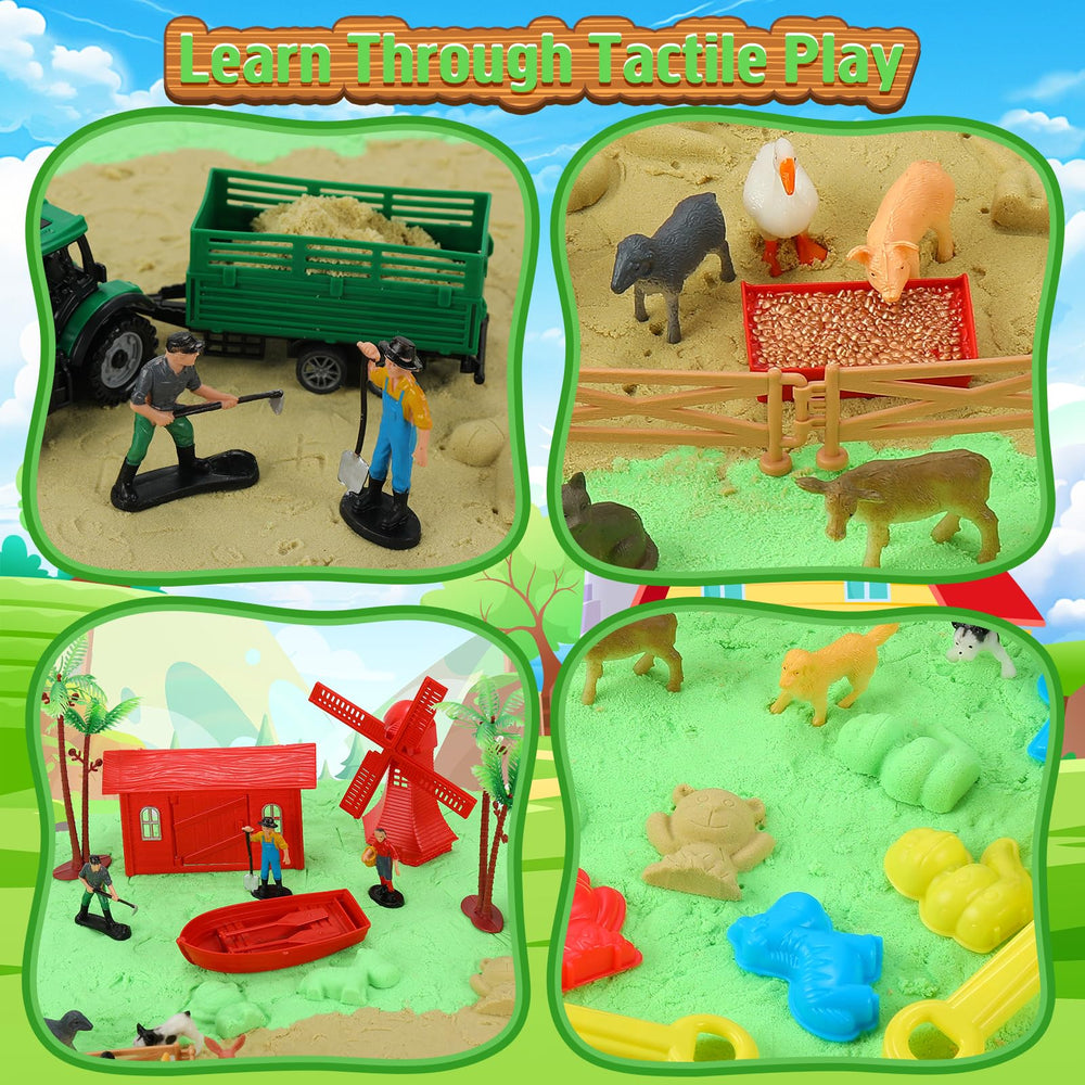 Lokuc detachable tractor included for interactive farm setup.