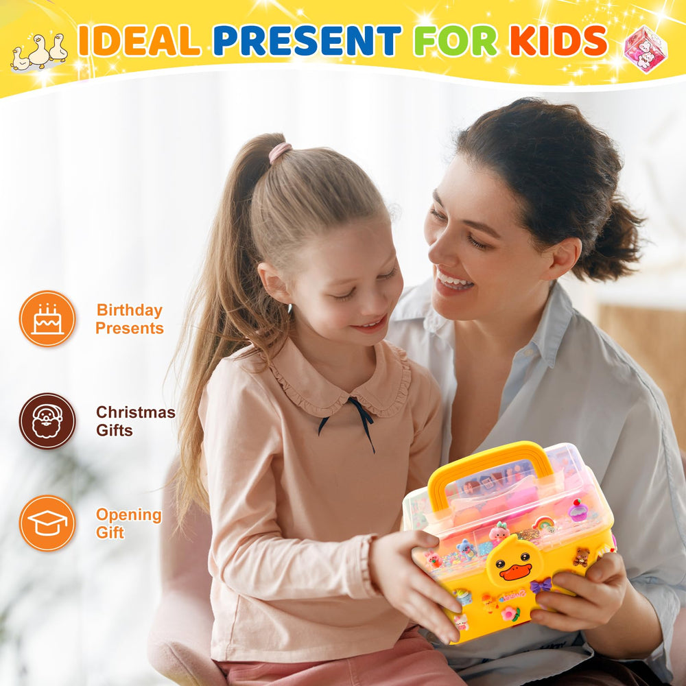 Lokuc duck theme storage box keeps supplies organized for easy cleanup.