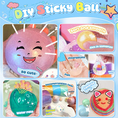 Sticky ball tapes from Lokuc kit forming varied sphere shapes.