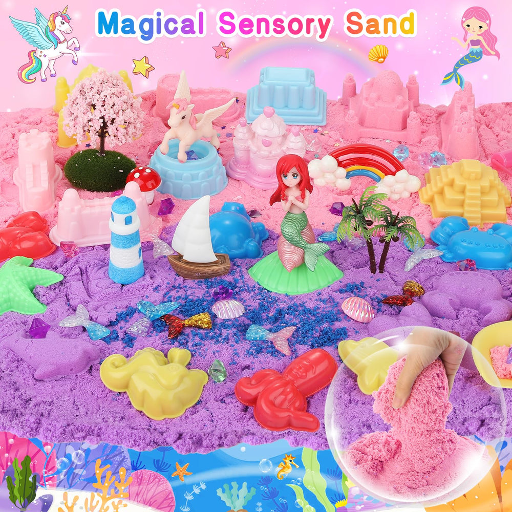 Lokuc pink-blue sensory sand ready for treasure digging.