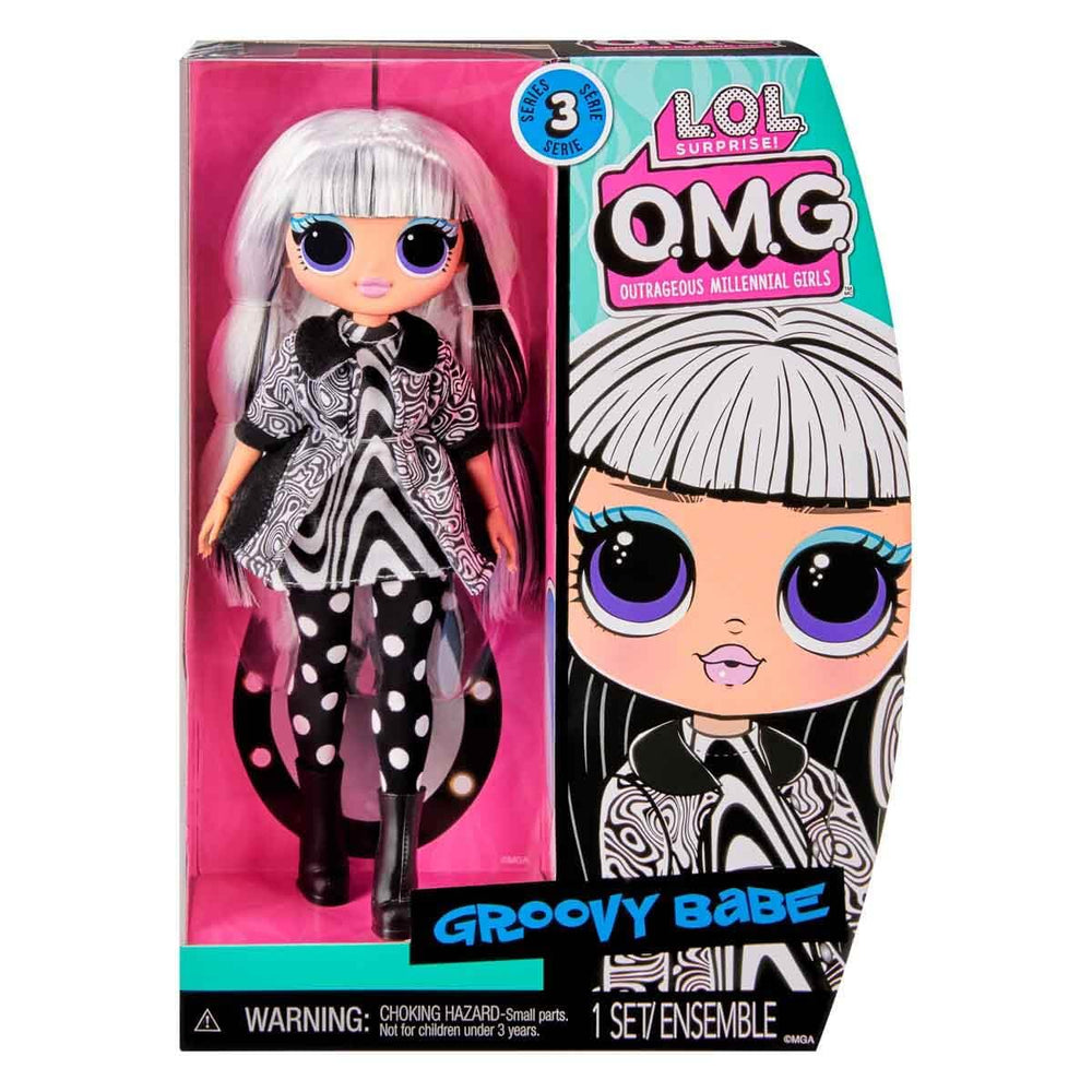 Doll stand helps display Groovy Babe after play sessions.