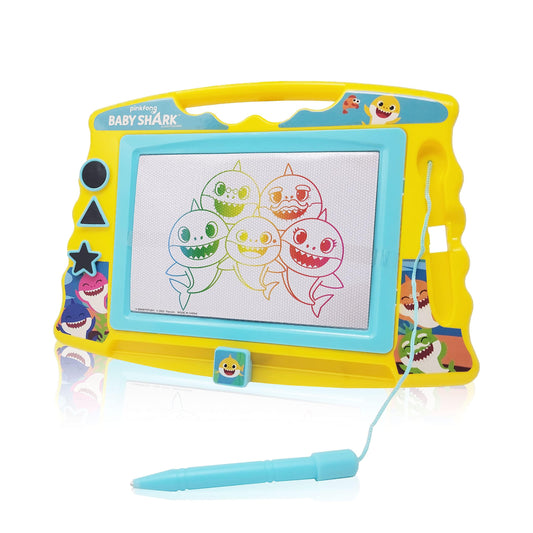 Lollipop Baby Shark drawing board blue front view showing portable color art for kids