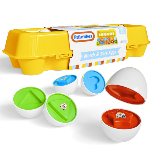 Lollipop Little Tikes matching egg toy with egg halves promotes hands-on learning and sensory play.