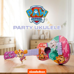Lollipop Paw Patrol Party Ukulele side angle, lightweight construction for little hands
