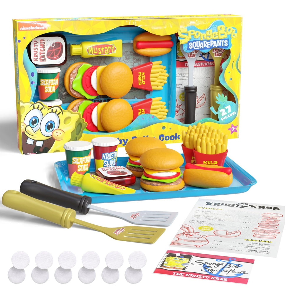 Lollipop Spongebob kitchen playset Krusty Krab tray for imaginative pretend meals.