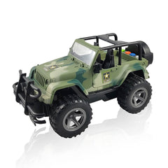 Lollipop US Army friction-powered 1/16 off-road model with authentic details for play.