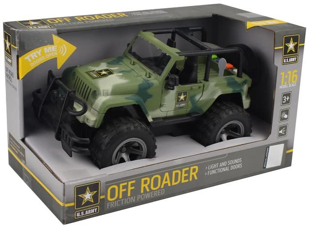 US Army-inspired toy with vivid lights for engaging pretend missions.