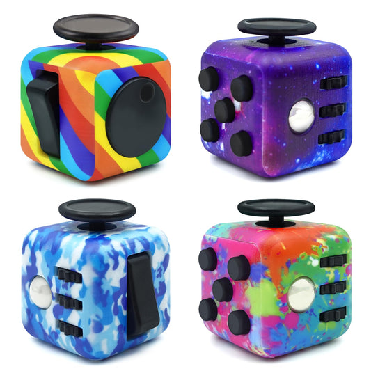 Lollyx fidget cube six sides for on-the-go stress relief.