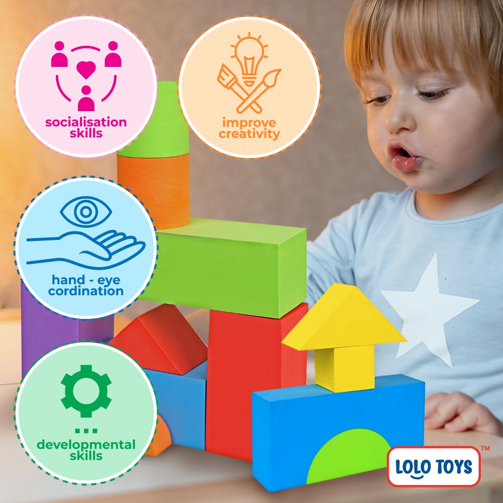 LOLO TOYS blocks support toddler play by building grip and focus