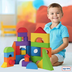 LOLO TOYS soft EVA foam blocks feel gentle on little hands