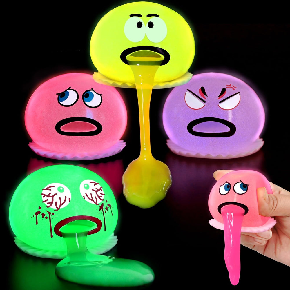 Lomkiwe puking-sucking slime ball glows in the dark for playful stress relief.