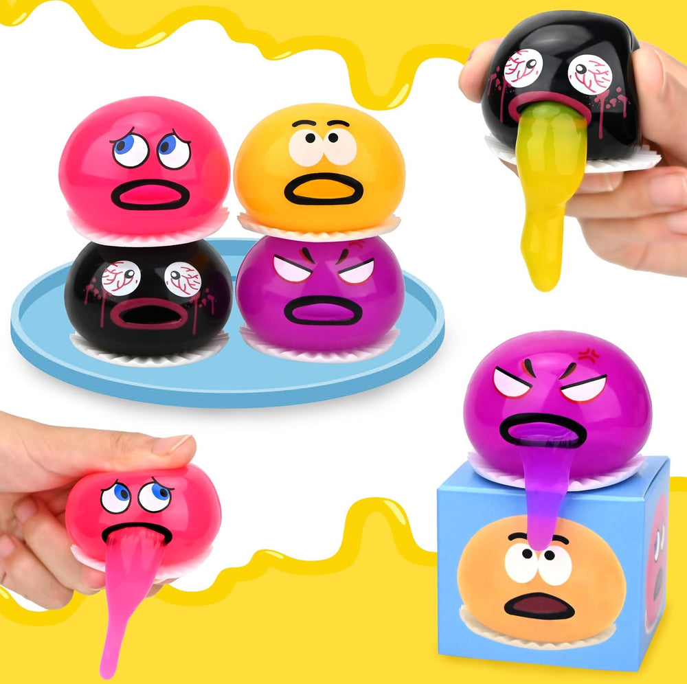 Lomkiwe colorful vomiting slime balls designed for safe, repeated squeezing and play