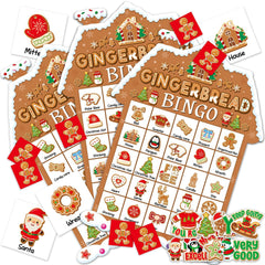 Lonfliness Christmas Gingerbread Bingo Cards for family fun and word learning.