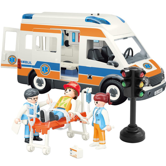 Lonfypeng ambulance toy truck with lights and sounds enhances imaginative play