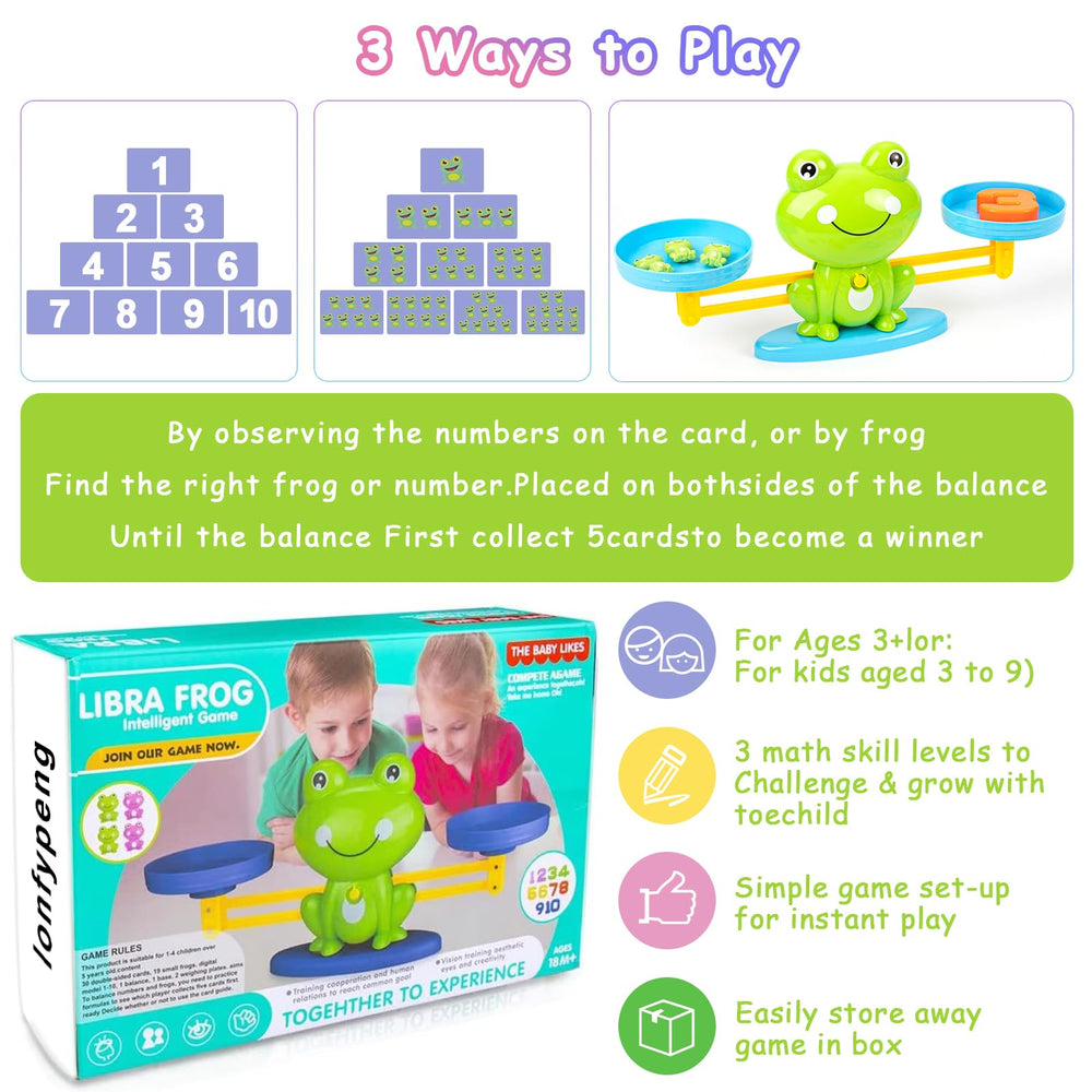Lonfypeng card with questions guides balance and number practice.