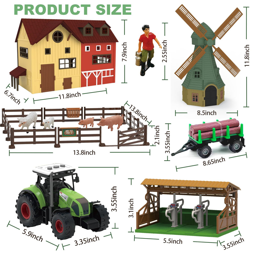 Lonfypeng tractor trailer playset provides hands-on farming pretend play