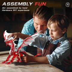LONGPIN assembly-in-progress dragon shows hands-on building experience.