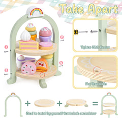 Lonico wooden cakes adding color and pretend sweetness to the party