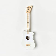 Loog Mini acoustic guitar side view highlights compact size for learners.