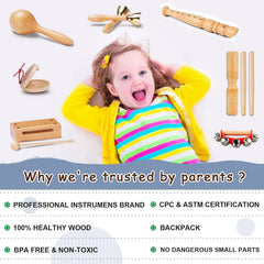 LOOIKOOS natural wooden xylophone for sensory play and coordinating hand movements
