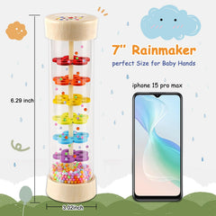 LOOIKOOS Rainmaker baby rattle encouraging grasp and shake play