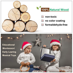 LOOIKOOS toddler wooden xylophone encourages musical sensitivity through color-coded notes.