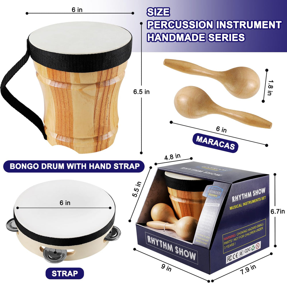 LOOIKOOS wooden shaker maracas support safe tempo exploration for kids.