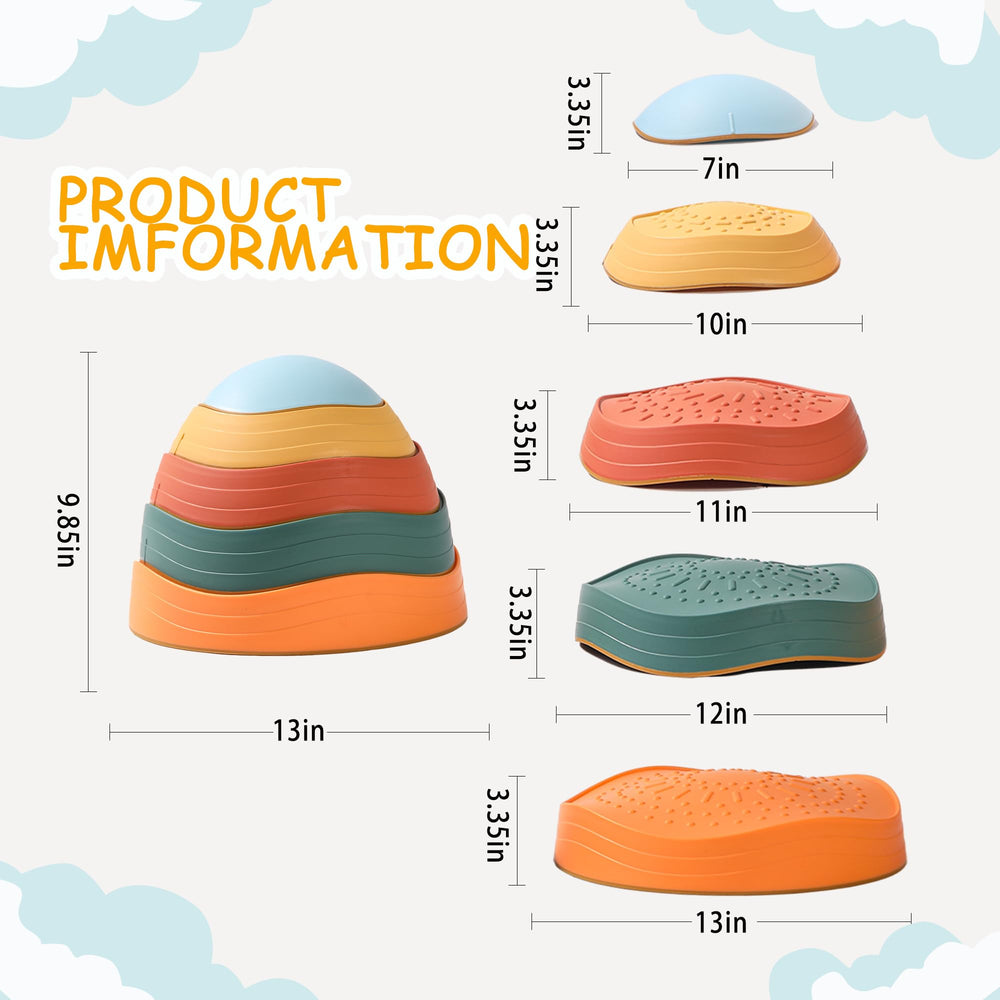 LoomLark Balance Stones non-slip bottom supports safer indoor and outdoor play
