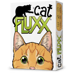Looney Labs Cat Fluxx box front for cat lovers, ideal for family game nights.
