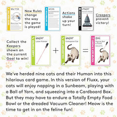 Looney Labs Cat Fluxx cat-keepers pack displays nine figures for group play.