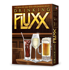 Looney Labs Drinking Fluxx card game box ready for party night.