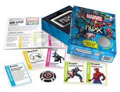 Looney Labs Marvel Fluxx Specialty Edition rule cards; new twists keep rounds fresh and fun.