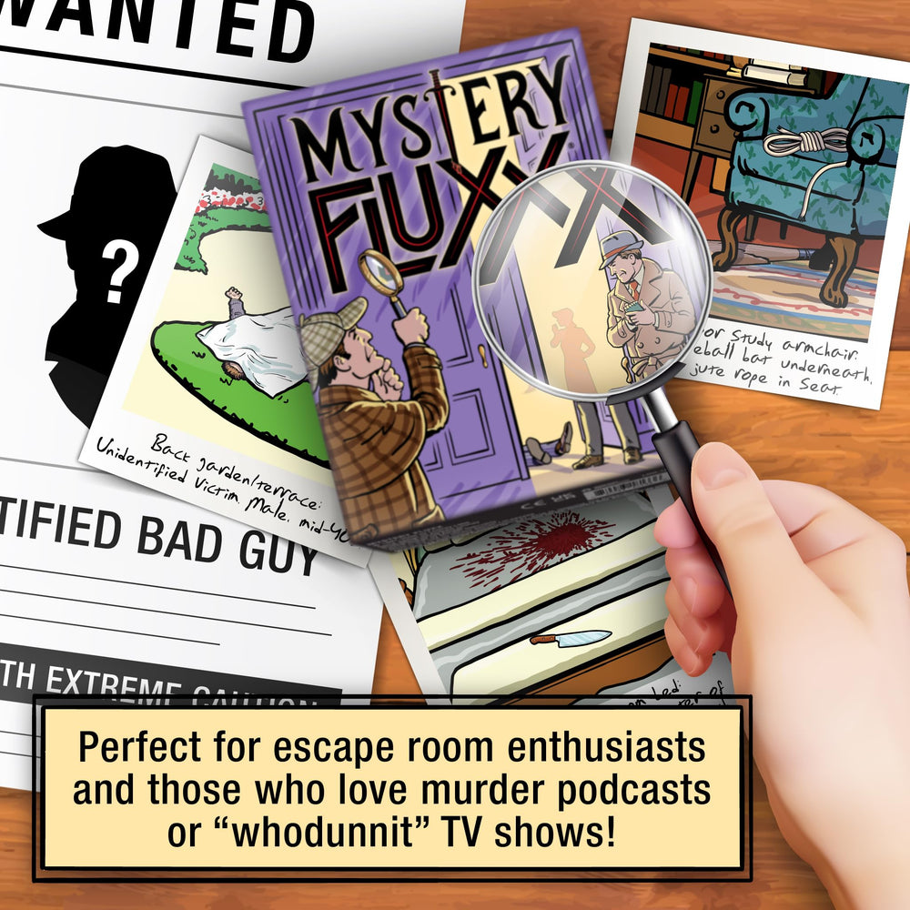 Game setup of Looney Labs Mystery Fluxx shown for quick prep