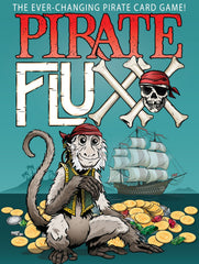 Looney Labs Pirate Fluxx cover art showcases swashbuckling pirate graphics