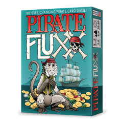 Looney Labs Pirate Fluxx pack shot highlights the game box and deck for easy setup