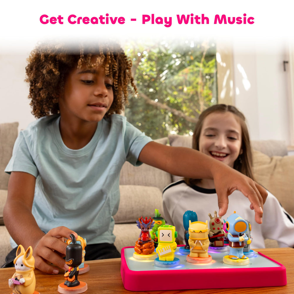 Figurines on the DJ set unlock unique sounds with LOOPS collectible characters.