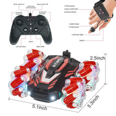 LOOZIX gesture-sensing RC stunt car wrist remote in action for intuitive control