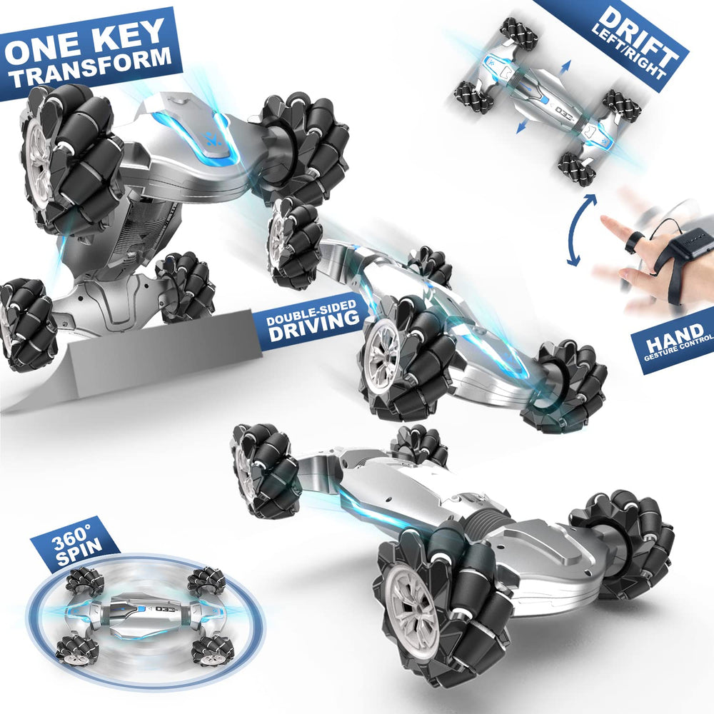 LOOZIX gesture-sensor RC car side view highlighting rugged 4WD performance