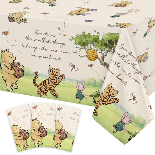Lopeastar Winnie bear tablecloth pack with cute bears for easy party styling.